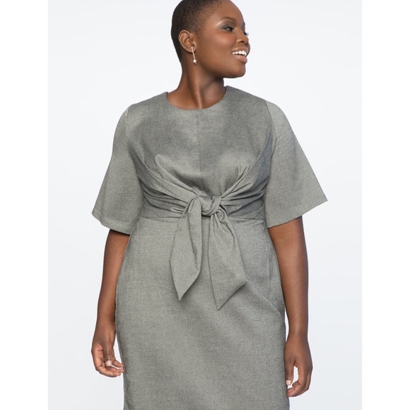 Eloquii Tie Front Work Dress - Picture 2 of 6